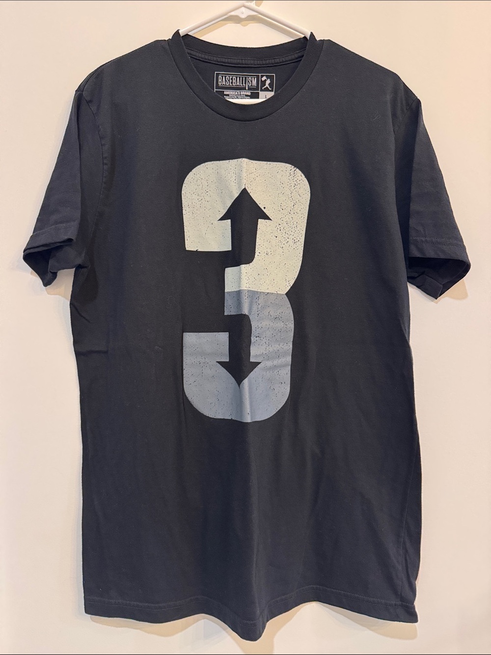 Baseballism Men’s Black Short-Sleeve Graphic 3 Up 3 Down Tee